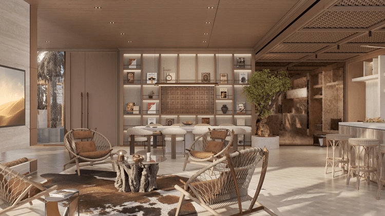 The Archive is a fully furnished residential development by Imtiaz Developments in Dubai Land Residence Complex. Its concept is centred around reading, quiet living and thoughtfully designed shared spaces.
