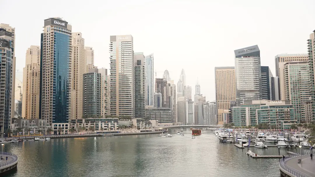Dubai Marina waterfront skyline with residential towers