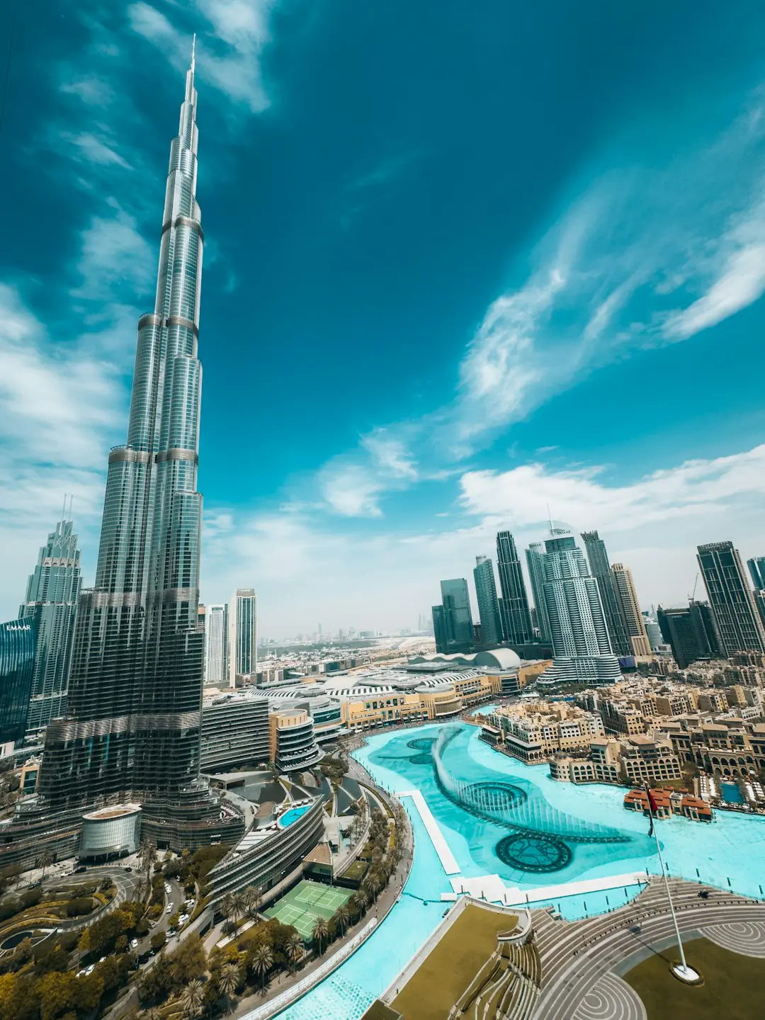 Burj Khalifa and Downtown Dubai skyline representing penthouse views